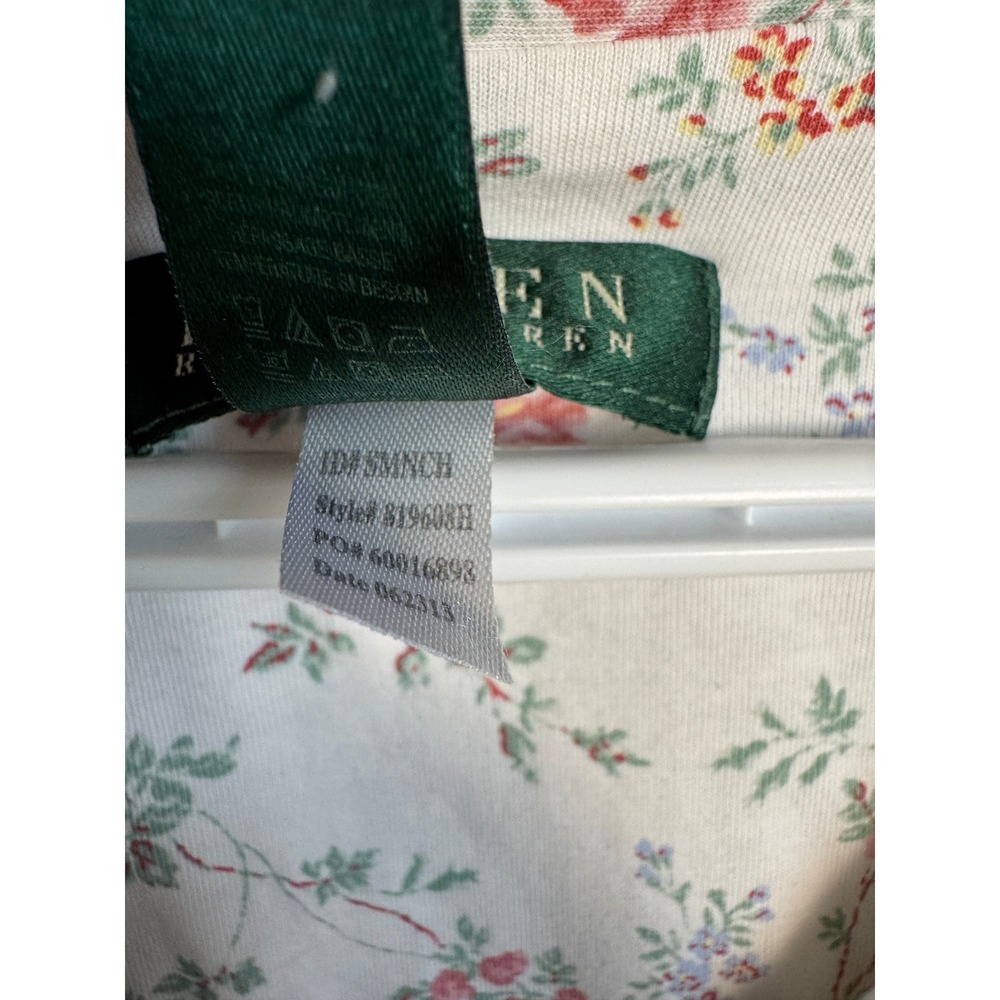 Lauren Ralph Lauren Floral Pajama Top White Pink Medium Cottagecore Shabby Chic - Picture 4 of 11